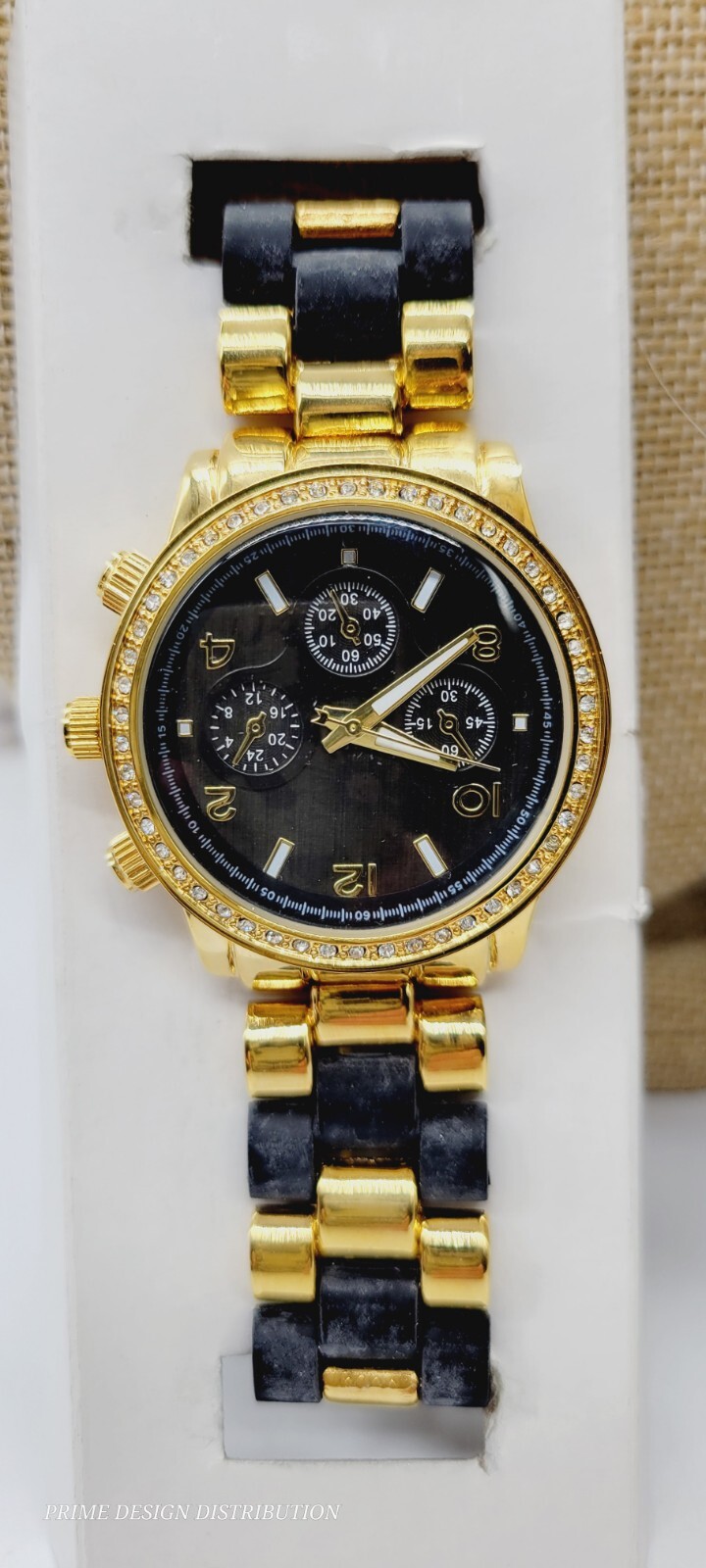 Mark by Avon Watch Perfect Timing Gold tone & Black Band 2013 New Battery