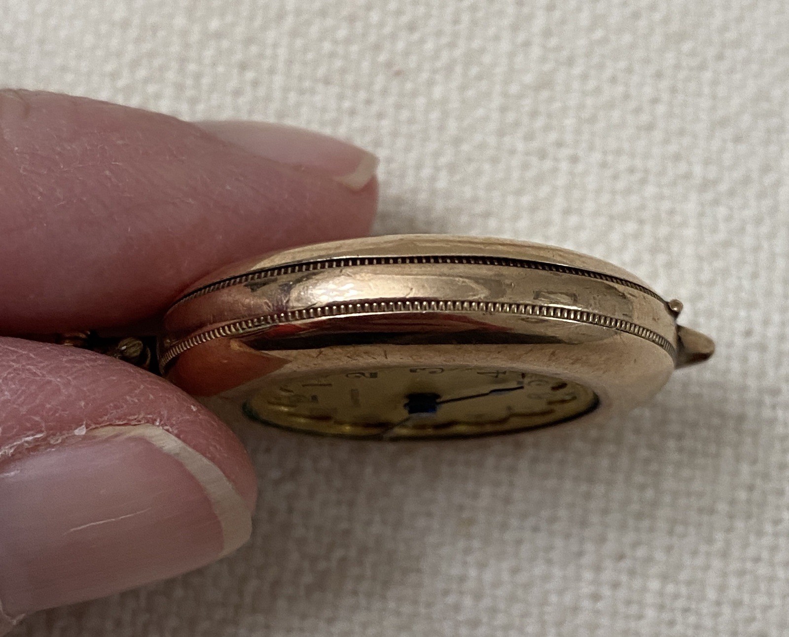 Antique Molly Stark Hampden Pendant Watch Rose Gold Filled Deuco Case