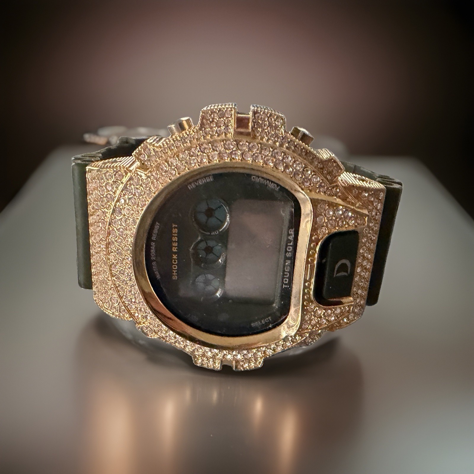 King Master Digital Green Diamond Shock Watch