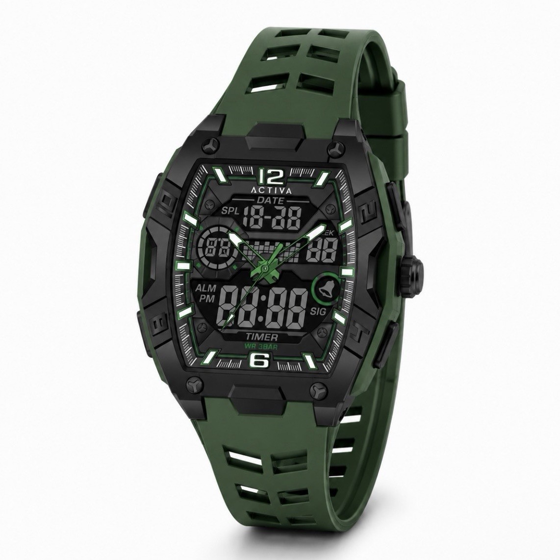 ACW8130-003 – Activa X Invicta Digital Men’s Watch – 46mm, Army Green