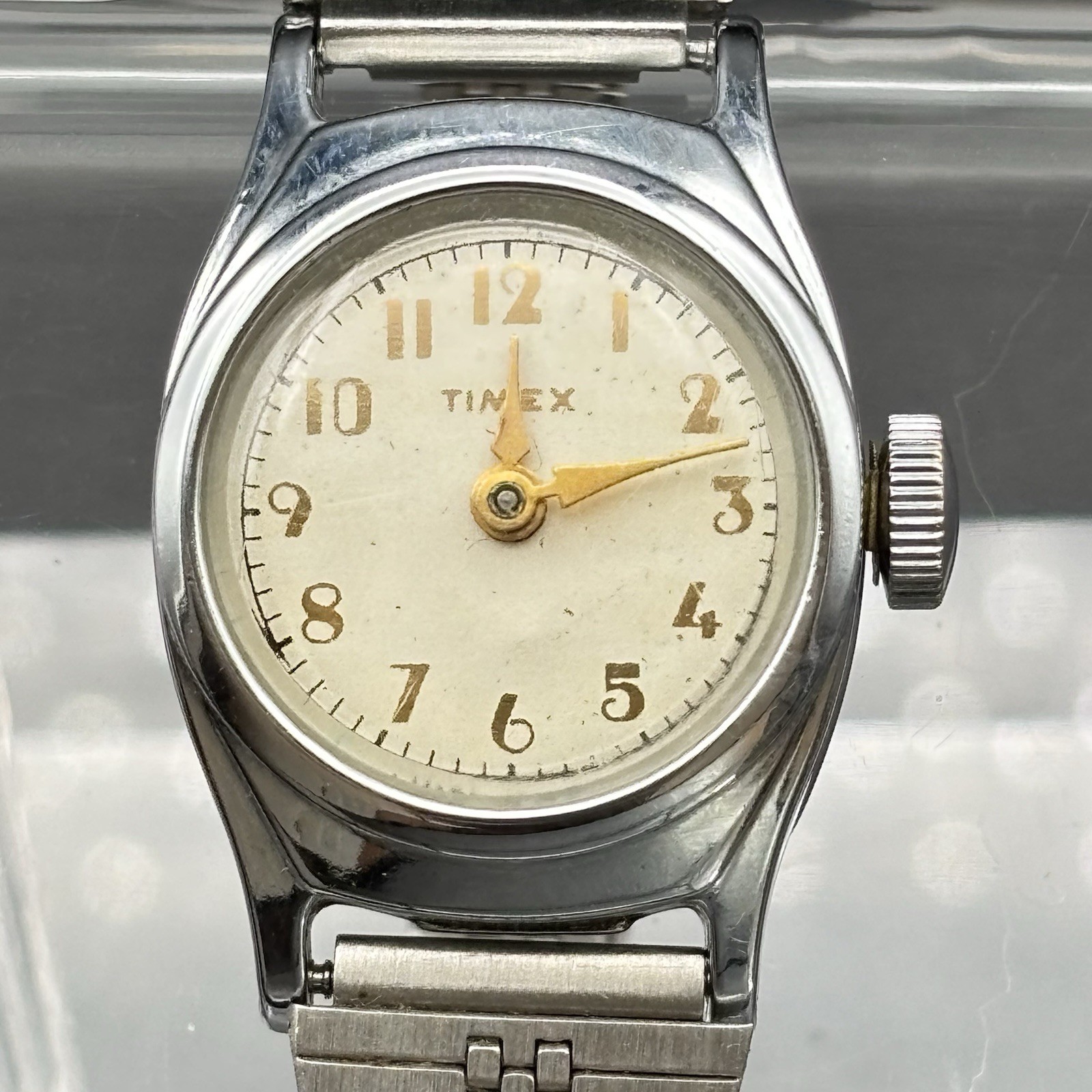 Vintage Timex US Time Silver-Tone Ladies Manual Wind Watch 23mm Made In US