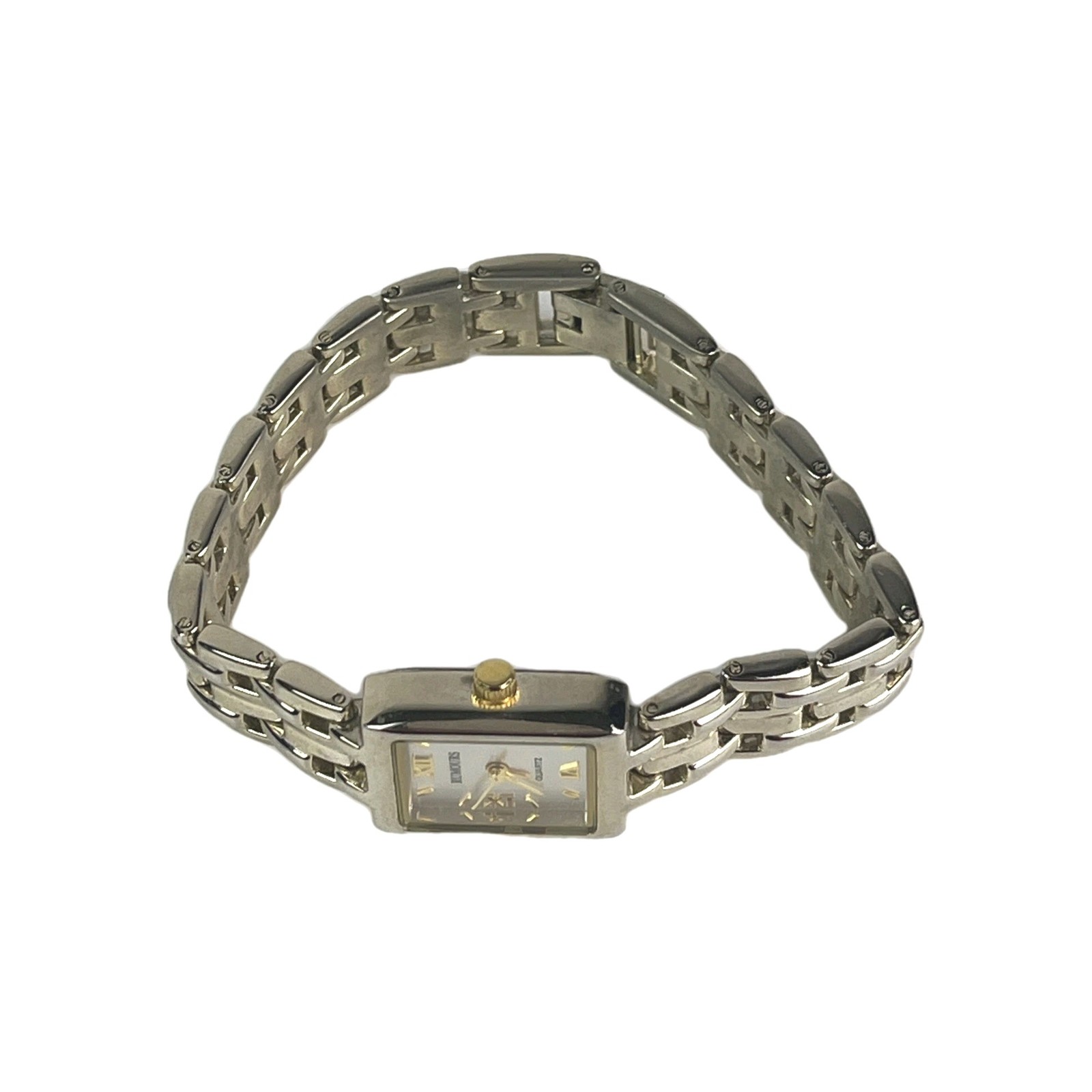 Rumours Women’s Watch Gold Tone 11mm Square Bracelet Band New Battery Running