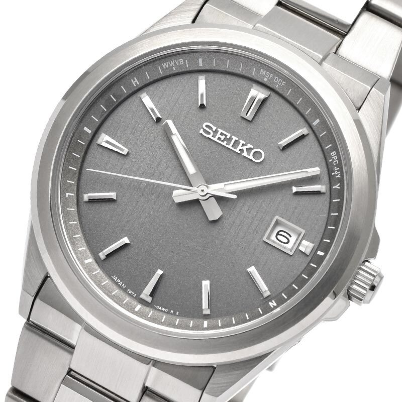SEIKO SELECTION S SBTM347 Stainless Steel Radio Solar Watch Gray Dial 39.8mm