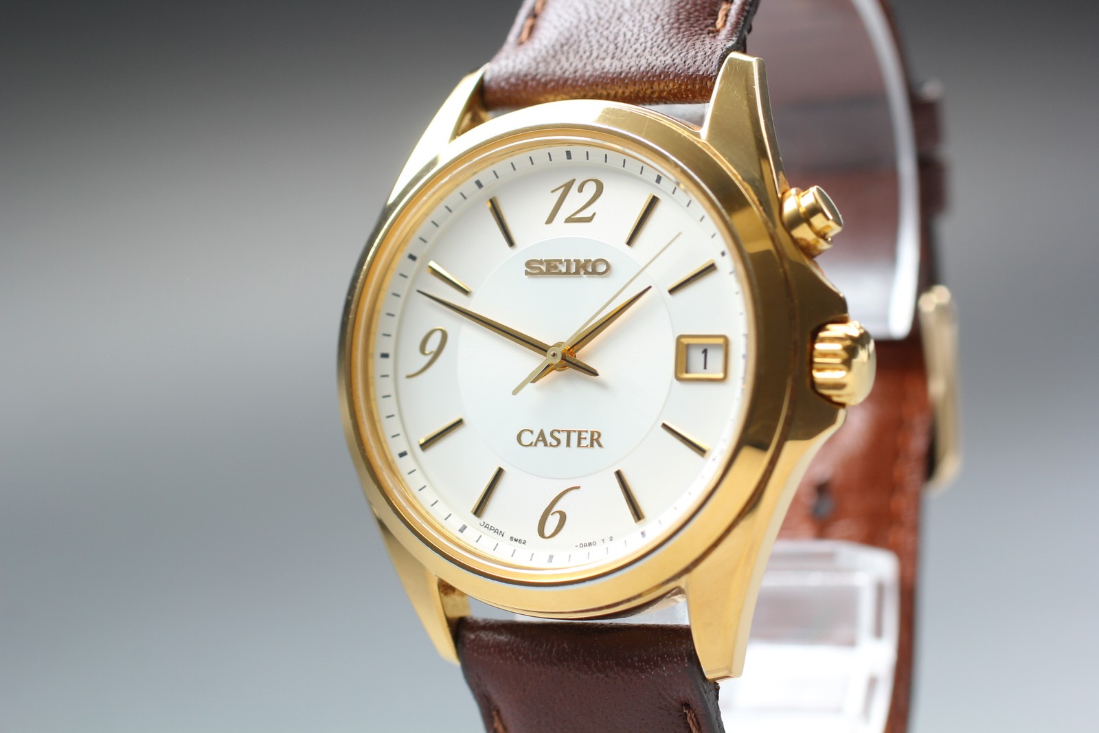 [Near MINT] Vintage Seiko Caster Kinetic 5M62-0B30 White Dial Quartz Men’s Watch