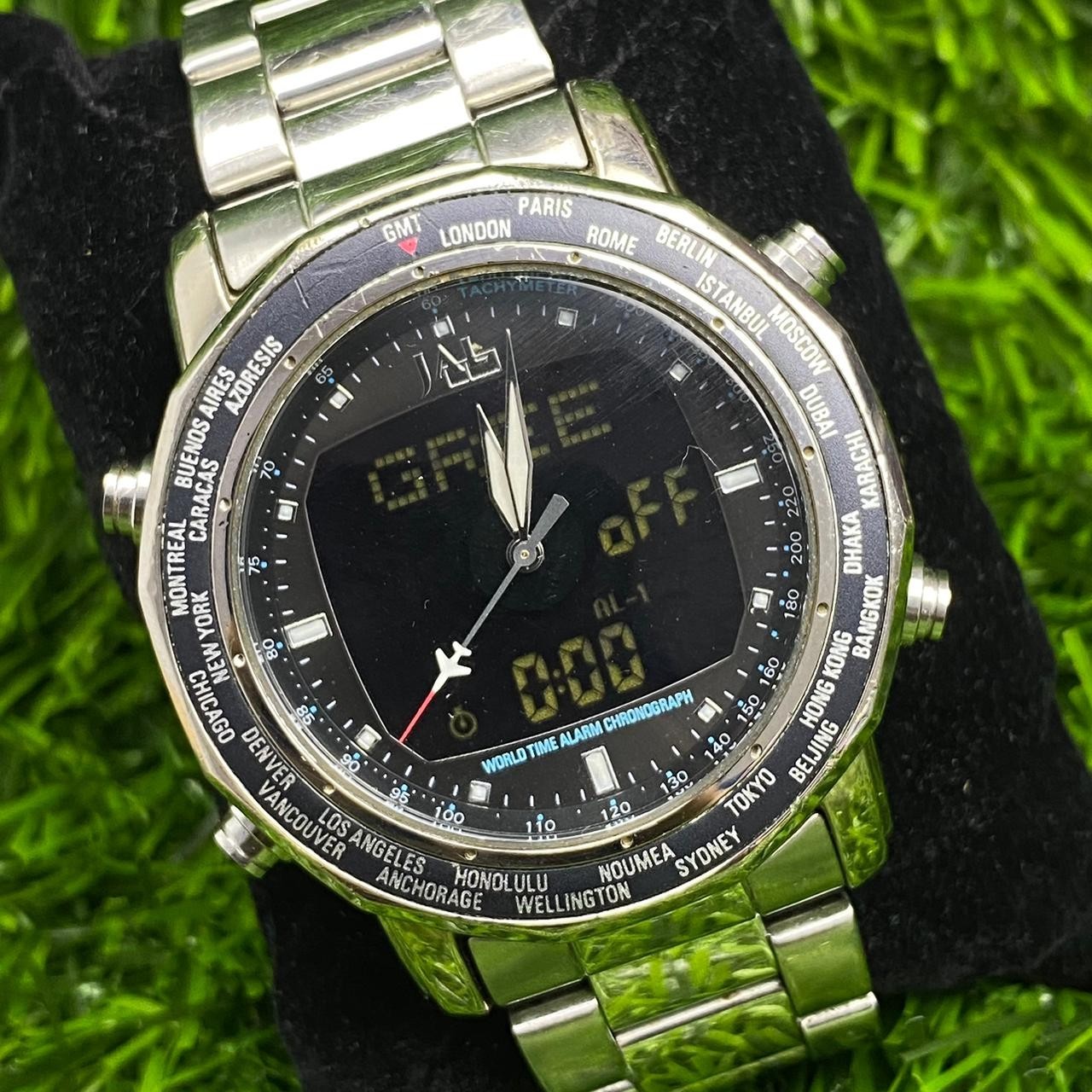 Rare Seiko JAL Japan Airlines World Timer H022-6020 Analog Digital Chrono Alarm