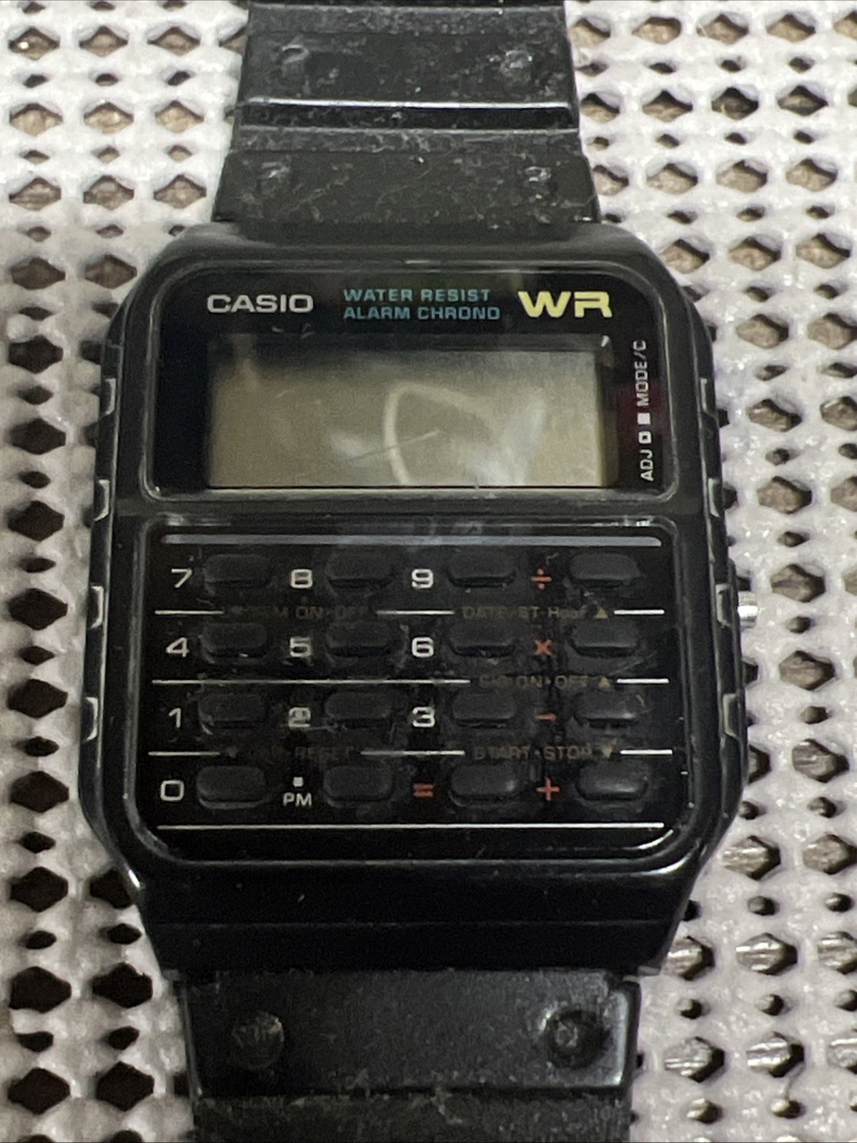 Casio CA53W, 8-Digit Calculator Watch, Resin Strap, Alarm, Chronograph Untested