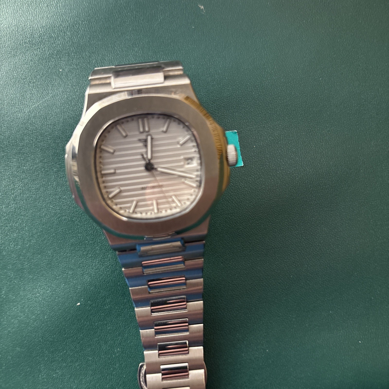 Tandorio 40mm White Square Sapphire NH35 10ATM Automatic Watch… Box And Links