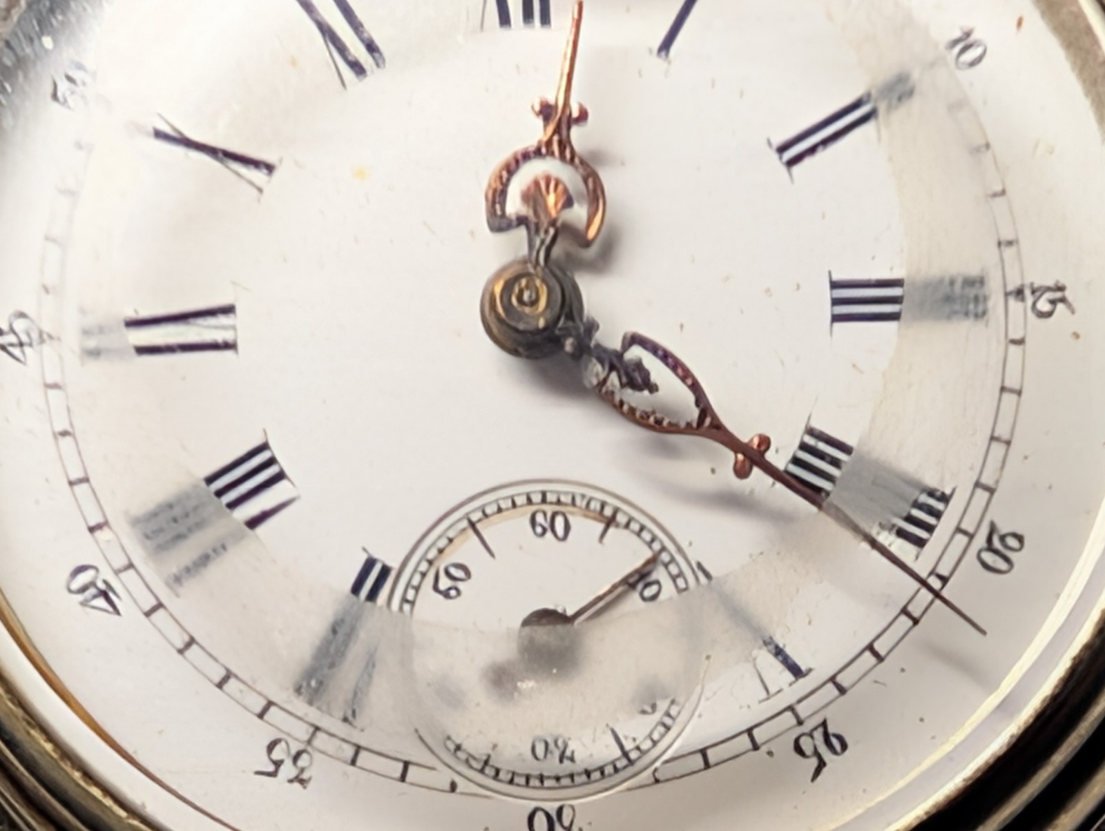 ANTIQUE CYLINDER POCKET WATCH WITH POCKET WATCH HOLDER