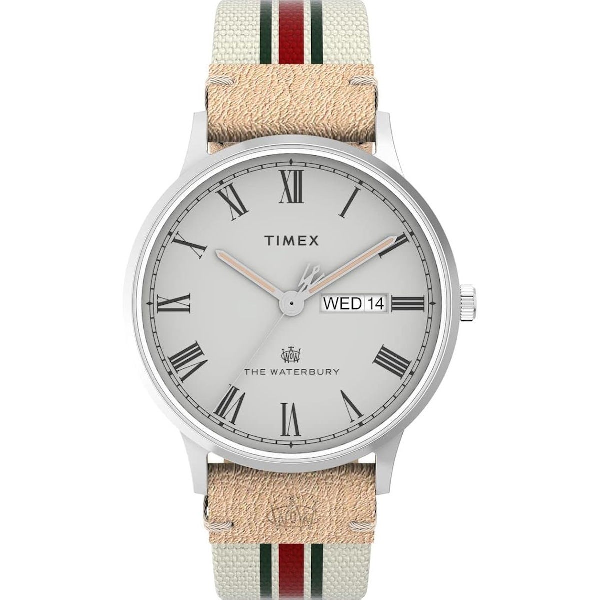 Timex Waterbury Classic 40mm Grey Dial Leather Strap Mens Watch TW2V73700