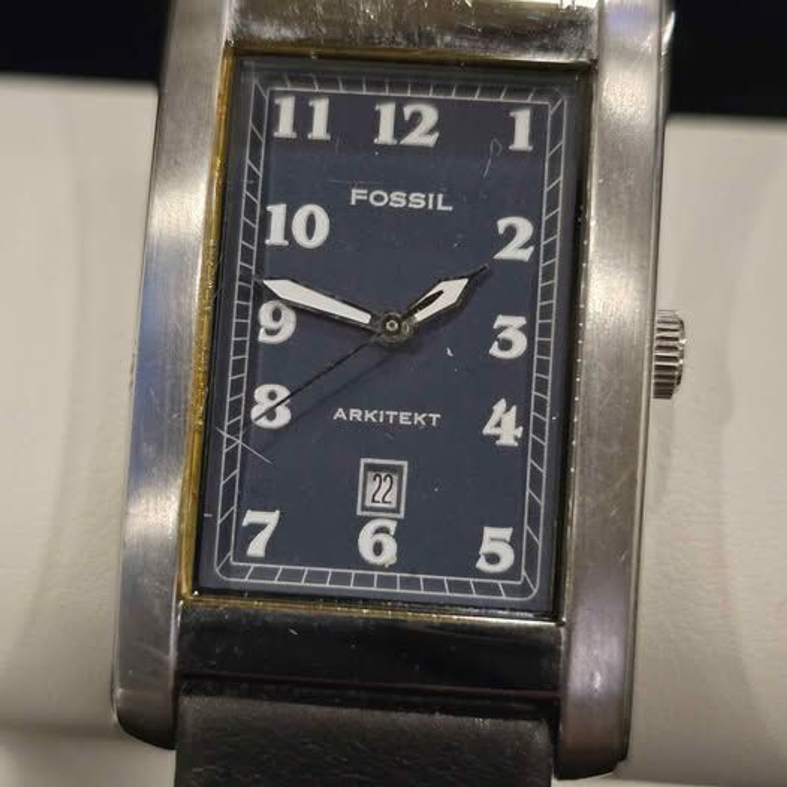 Vintage Fossil Arkitekt Tank watch. Still has a tag on it!