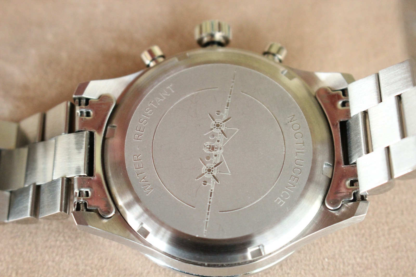 NASA SPACEPORT TRAINING FLIGHT SURGEON BLUE DIAL CHRONOGRAPH WATCH PATCH BOX SET