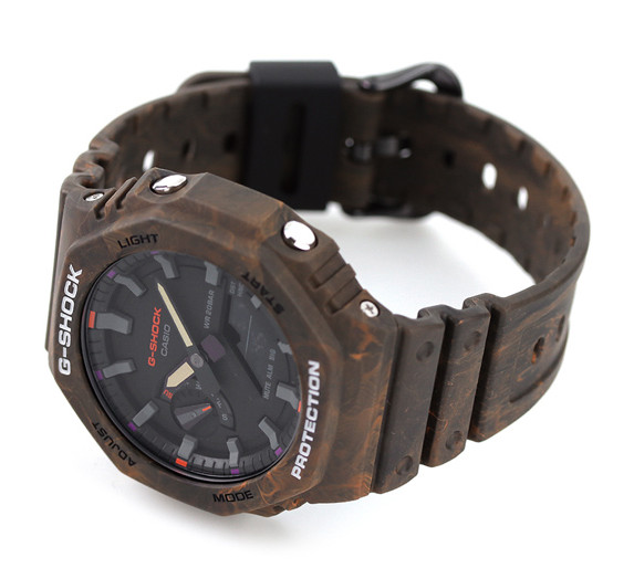 Casio G-Shock GA-2100FR-5ADR Brown Marble Analog Digital Watch 200M Carbon Core