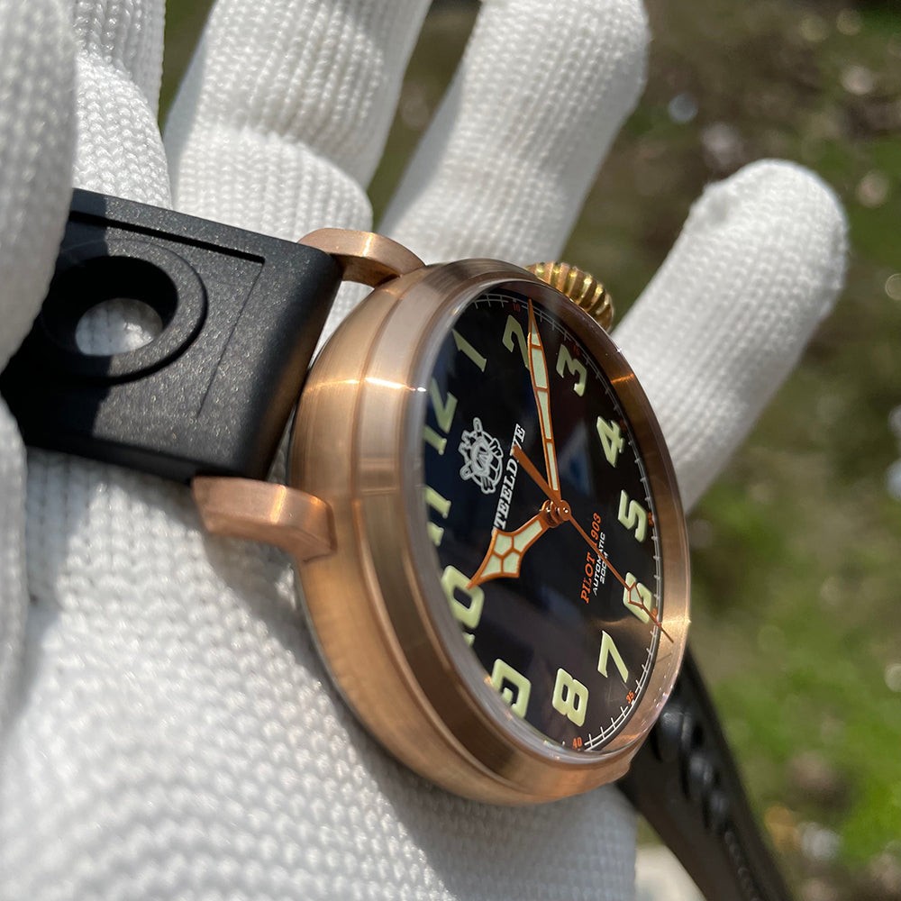 STEELDIVE SD1903S Mens Pilot 46.5mm 200M Automatic Dive Watch NH35 Swiss