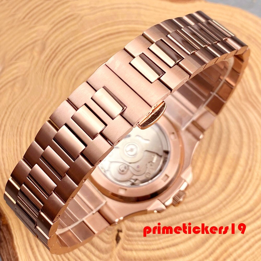 Tandorio Automatic NH35 Sapphire 40mm Rose Gold Square Watch for Men Date Lume