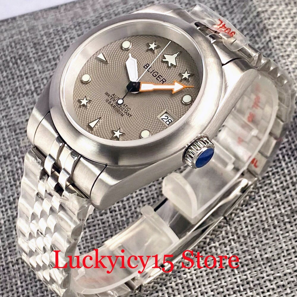 BLIGER 36MM/39MM Blue/Black/Green/Grey/White Dial 24 Jewels Japan NH35 Automatic