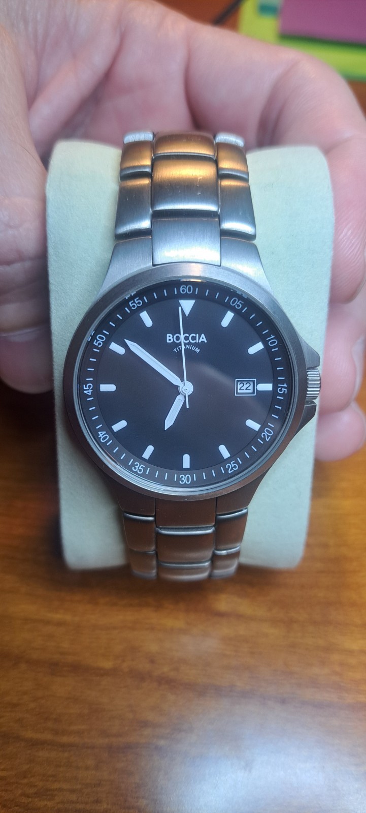 Boccia Titanium Watch Men’s All Titanium Metal Allergy Compatible Black 3649-03