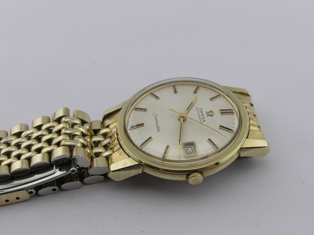 1966 Omega Seamaster 14k Gold Bezel & Cap Cal 562 w/ Band Working