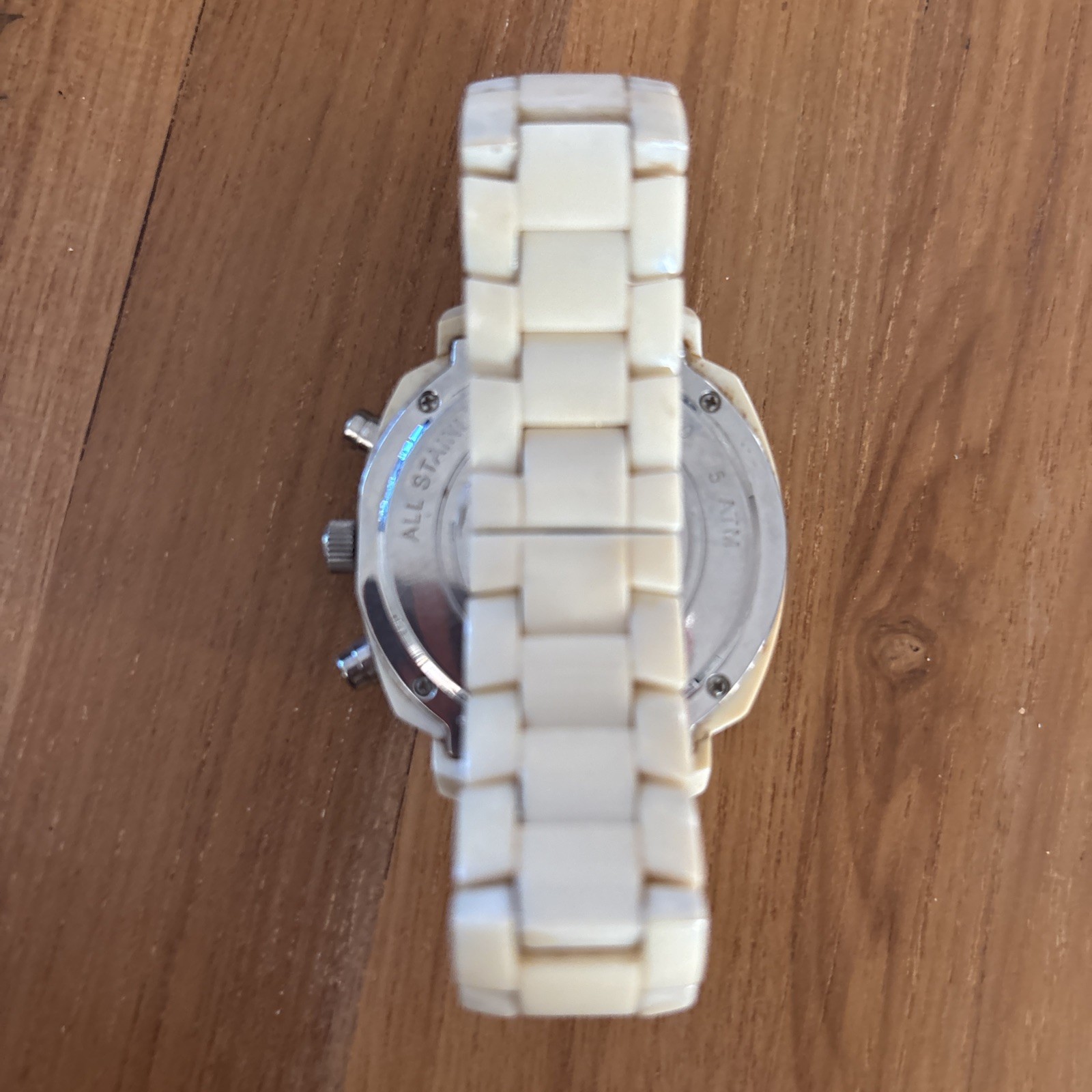 Michael Kors MK-5079 Runway Womens Watch Ceramic Chronograph New Battery 7.25″