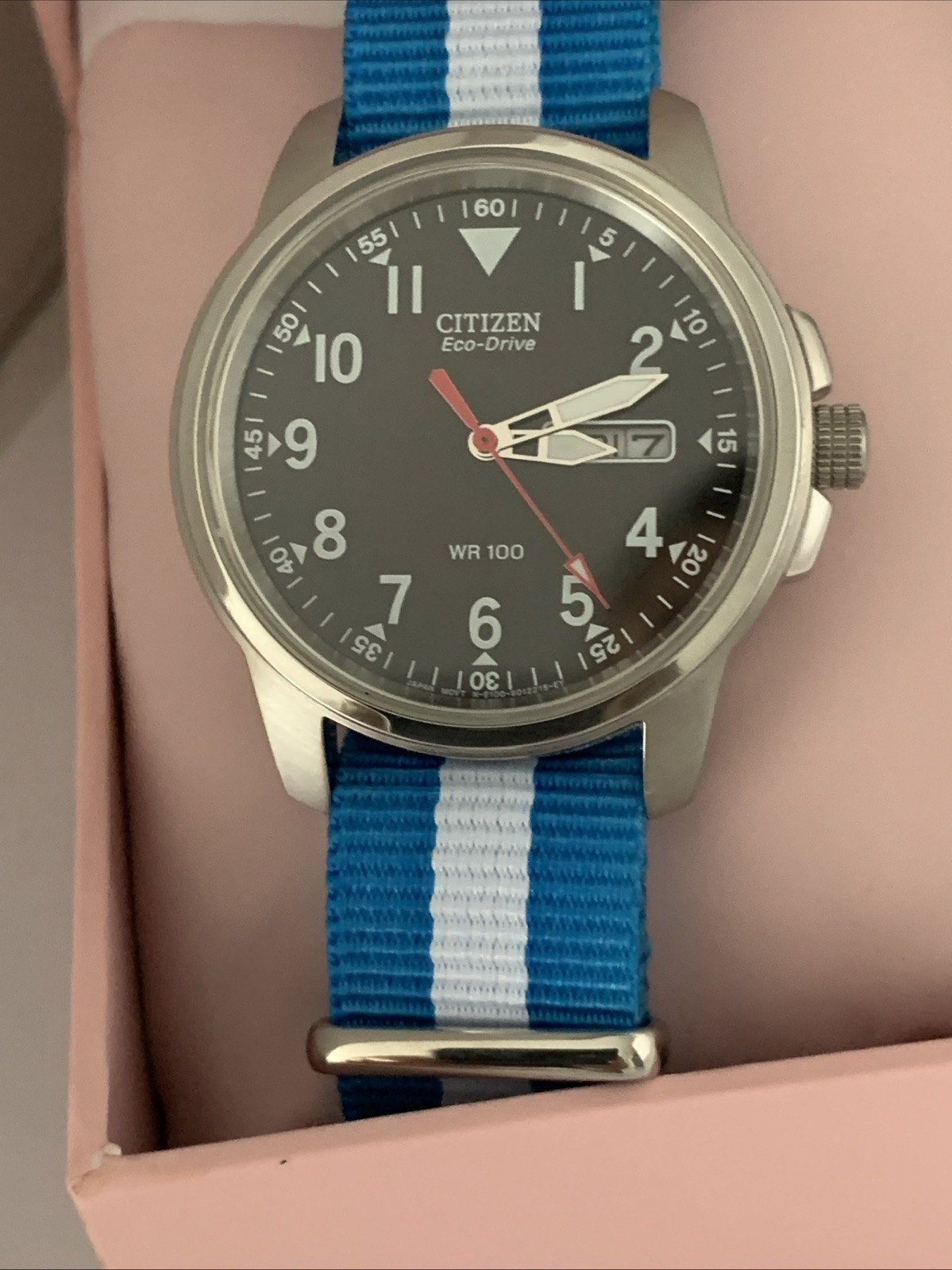 Citizen Men’s Eco-Drive Day & Date Military Style Canvas Strap WatchBM8180-03E
