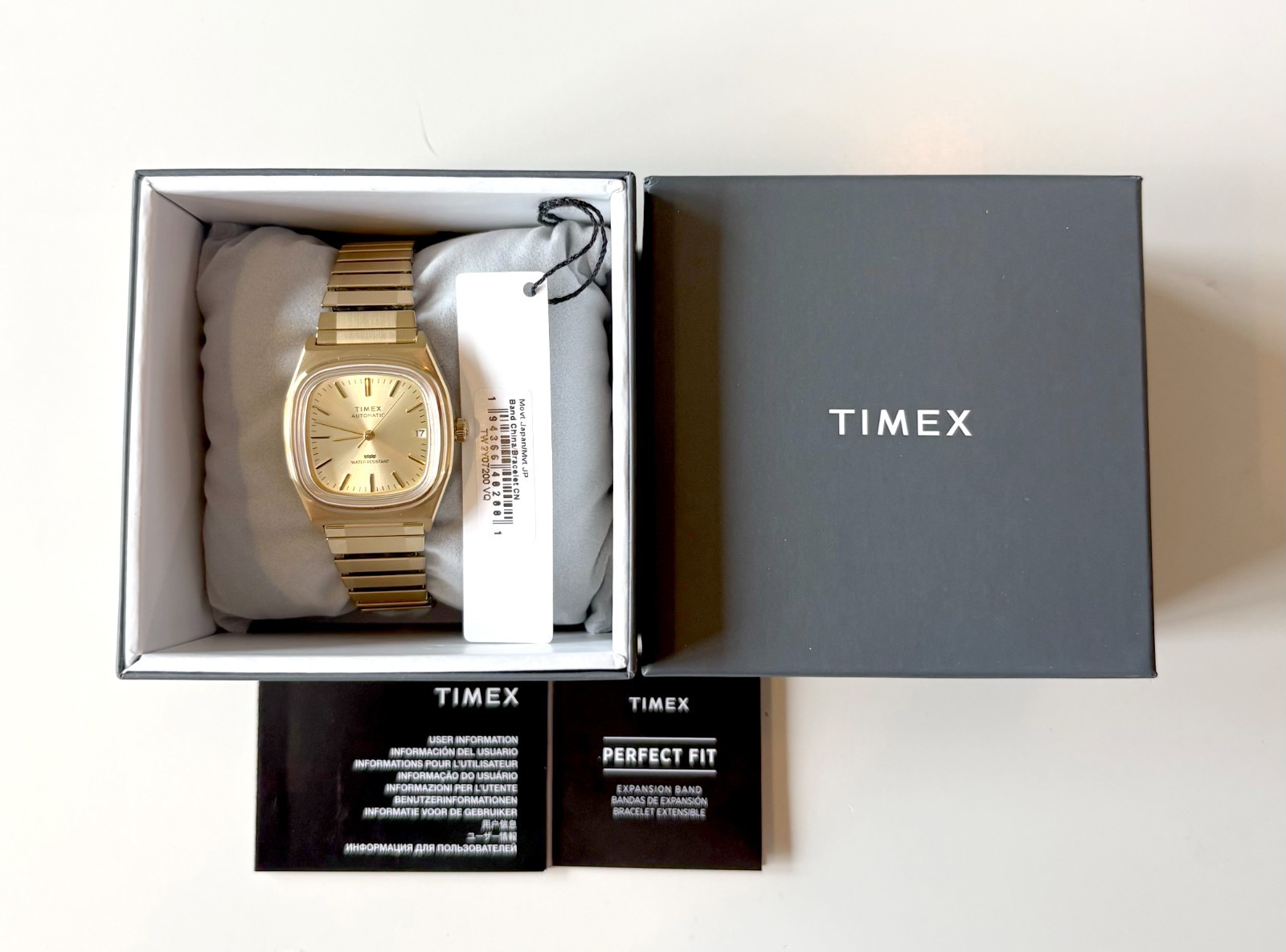 Automatic Wristwatch TIMEX 1983 REISSUE TW2Y07200 Elastic Stainless Steel Golden