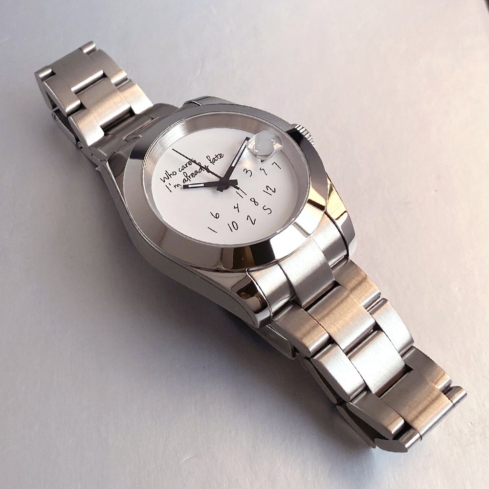 Black 20ATM Diver 36mm 39mm Japan NH35 Automatic Men Watch Blue White Text Dial