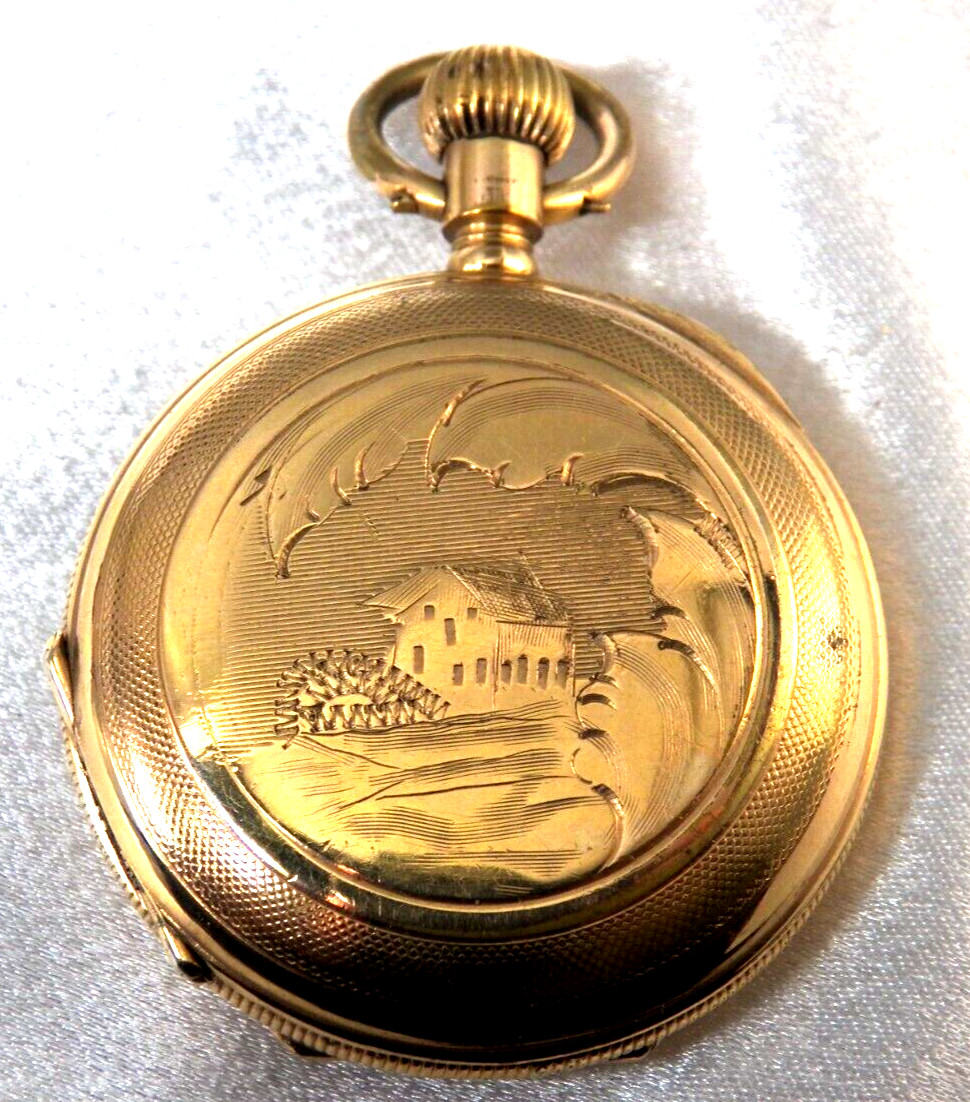 Antique Pocket Watch Hunting Case GF 10S Key Set Key Wind Gorgeous!