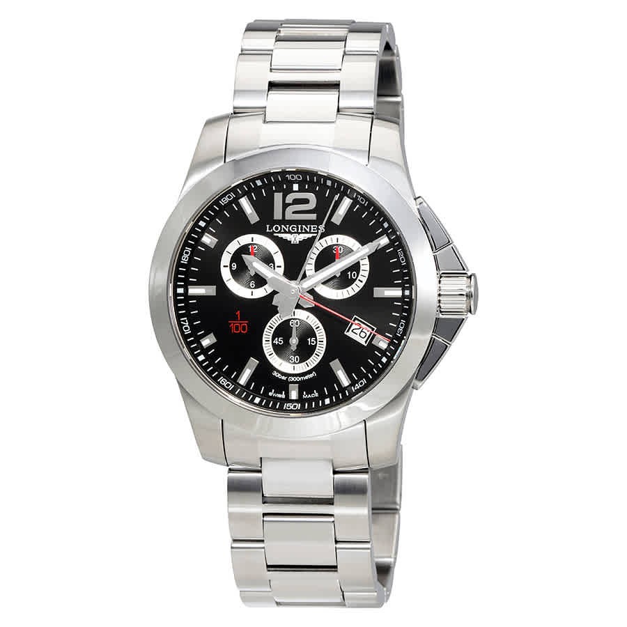 Longines Conquest Chronograph Black Dial Men’s Watch L38004566