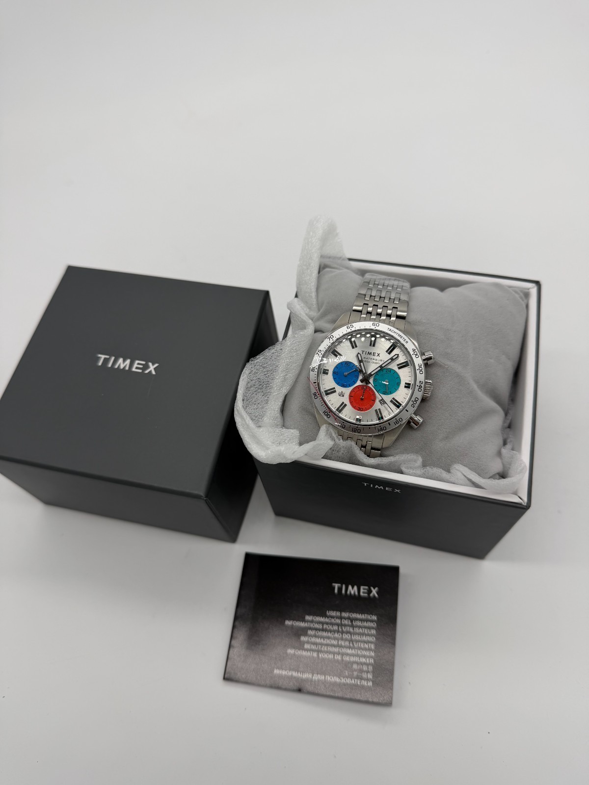 Boxed Timex Waterbury Chronograph “RGB” chronograph ref. TW2V42400 never worn!