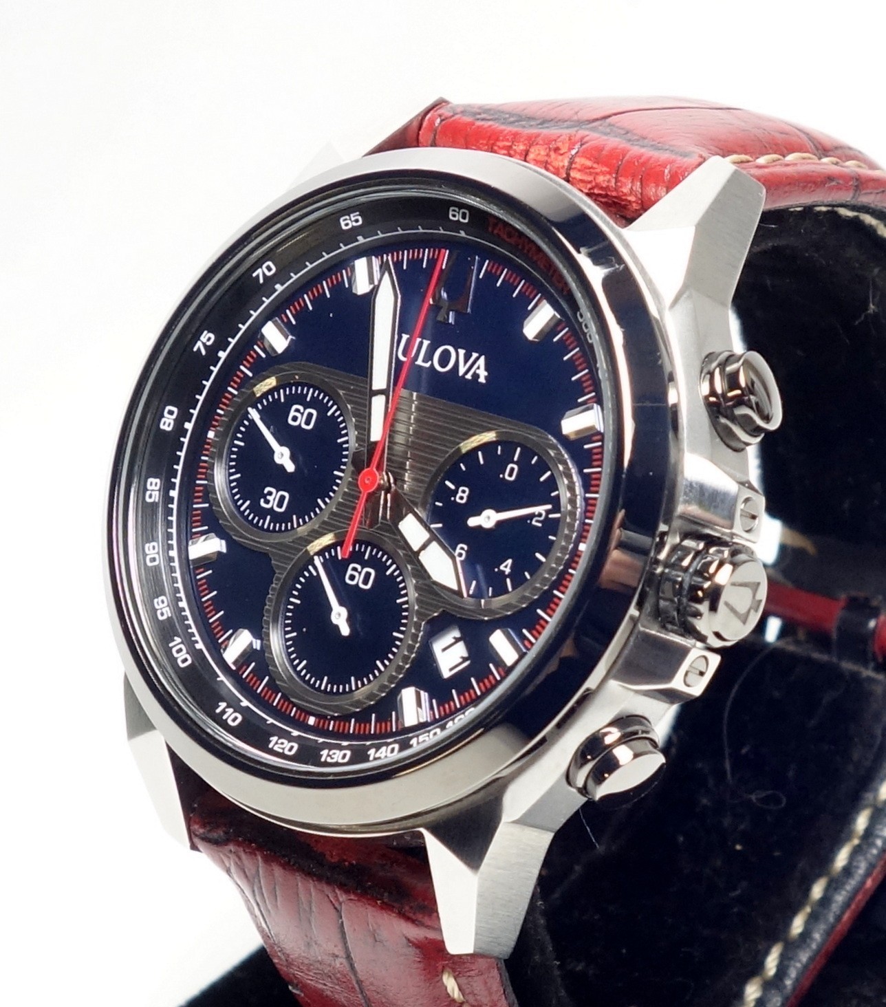 Bulova Men’s Marine Star Chronograph Blue Dial 45mm SS Calendar Wristwatch