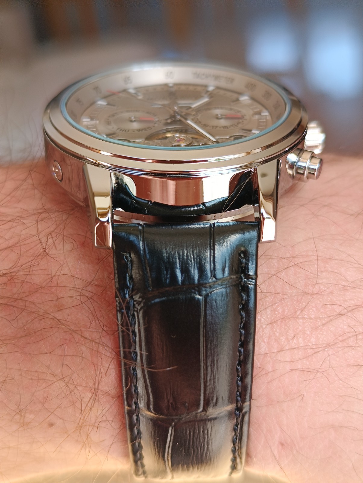 Montagut Automatic Men’s Watch – Skeleton Dial, Natural Leather Strap, Luxury St
