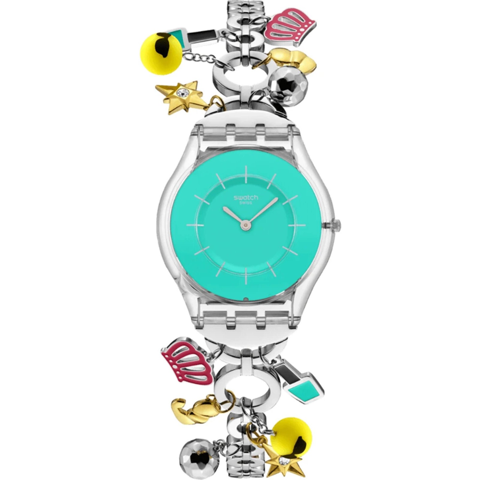 Swatch Women’s Watch Mother Like No Other Turquoise Dial Bracelet SS08Z106G