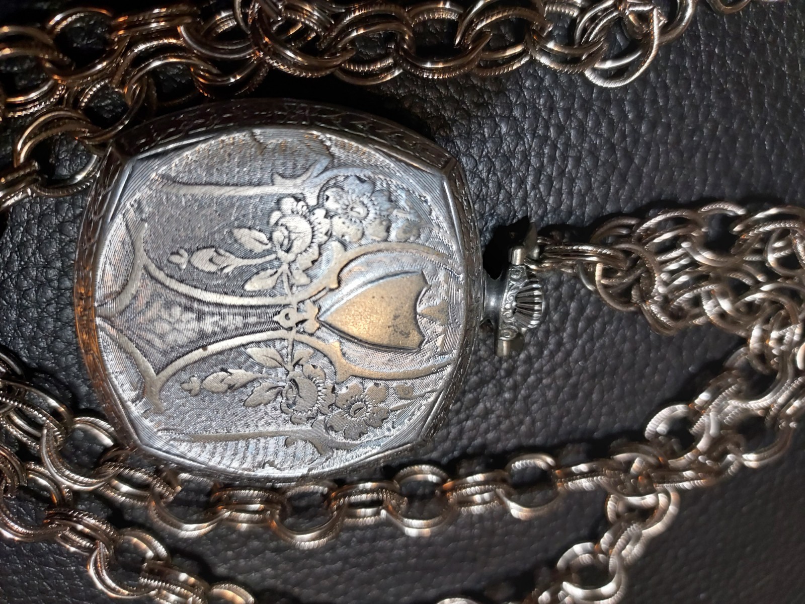 Vintage Art Deco Windsor Emblem Pocket Watch Jagot Swiss 6J Ticks Chain RUNS