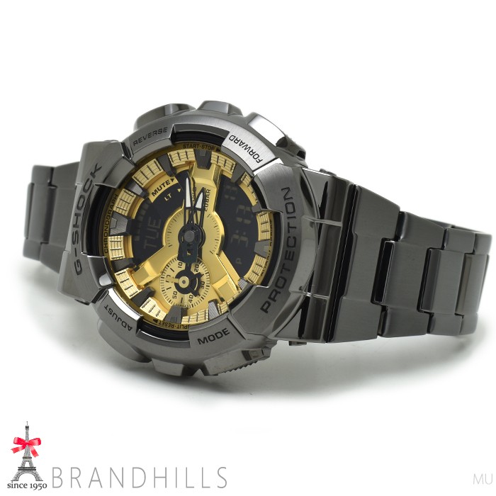 CASIO G SHOCK Analog Digital 110 Series Quartz Gold Dial GM 110BD 1A9JF
