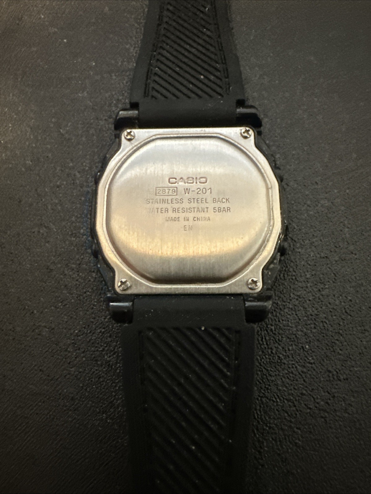 Men’s CASIO Illuminator Watch Black VTG Alarm Chronograph Sport, 36mm, W-201 – A