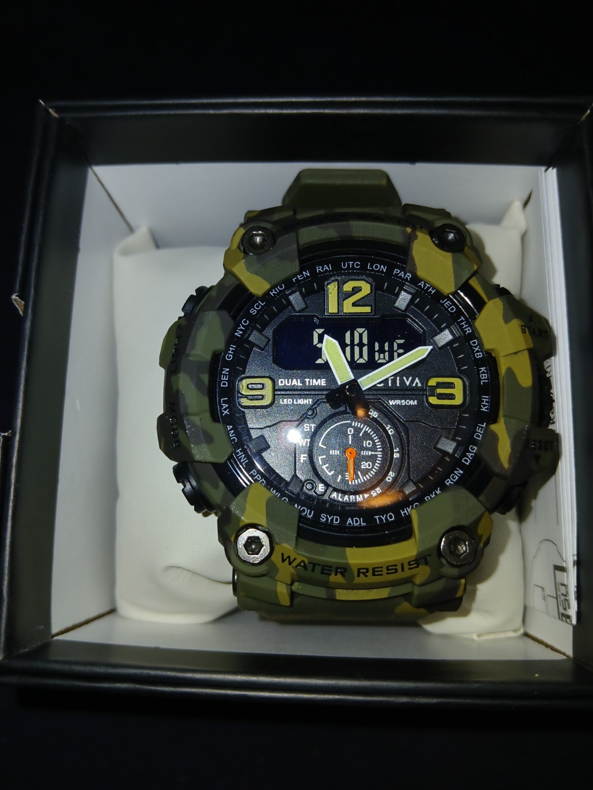 Activa X Invicta BlackOps Digital Men’s Watch 56mm, Army Camo NEW