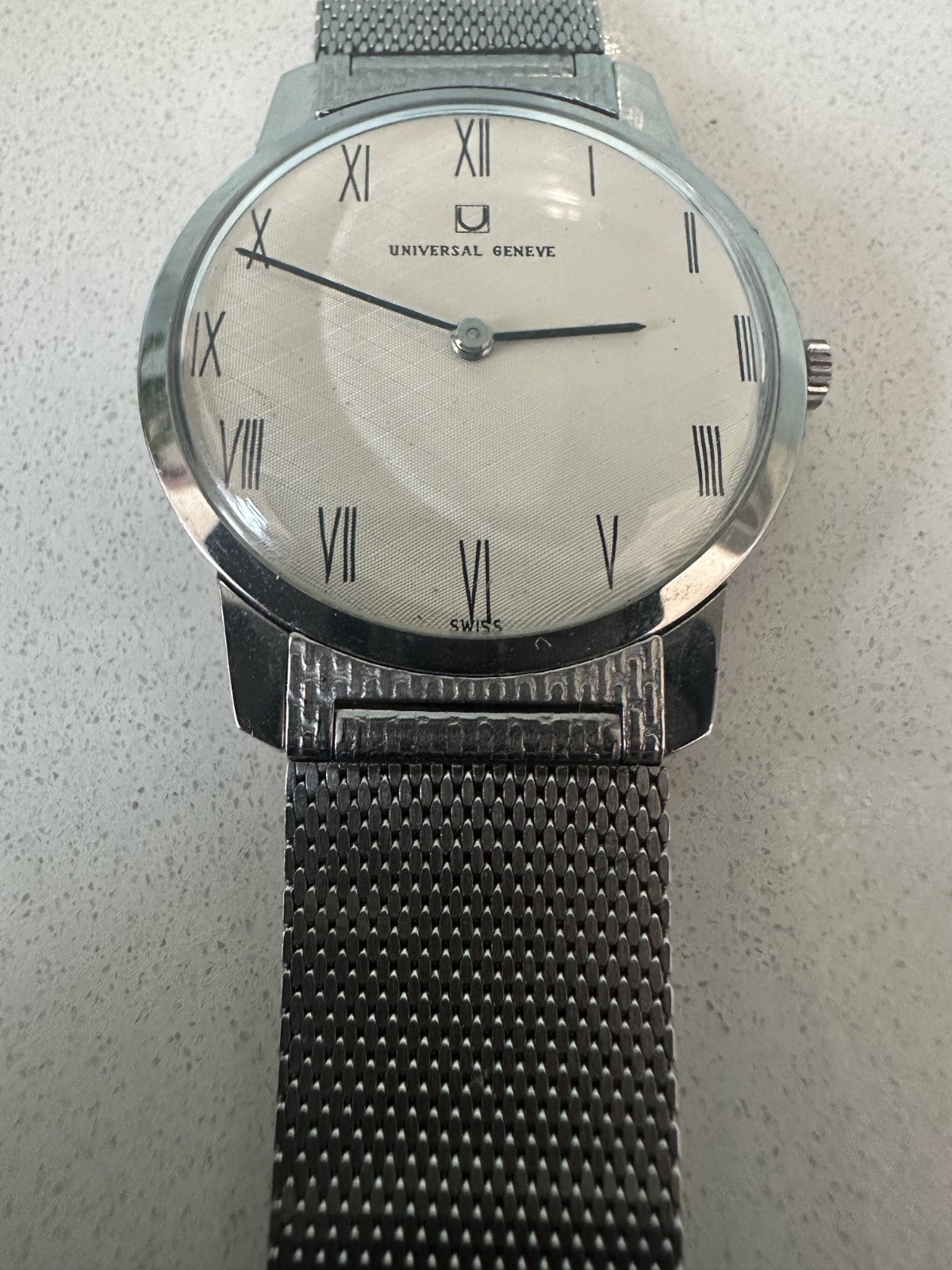 Universal Genève Ultra-Thin Ref. 842101 Manual Wind Linen Dial – Original Band