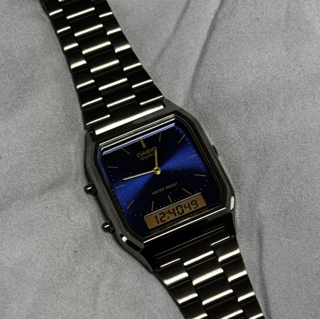 Casio AQ-230GG-2A Vintage Series Gray Ion Plated Stainless Steel Watch