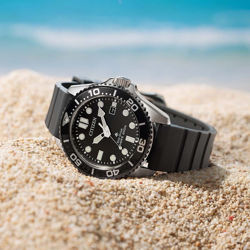 CITIZEN PROMASTER MARINE BN0266-07E Eco-Drive Black Dial Urethane Band 40.6mm