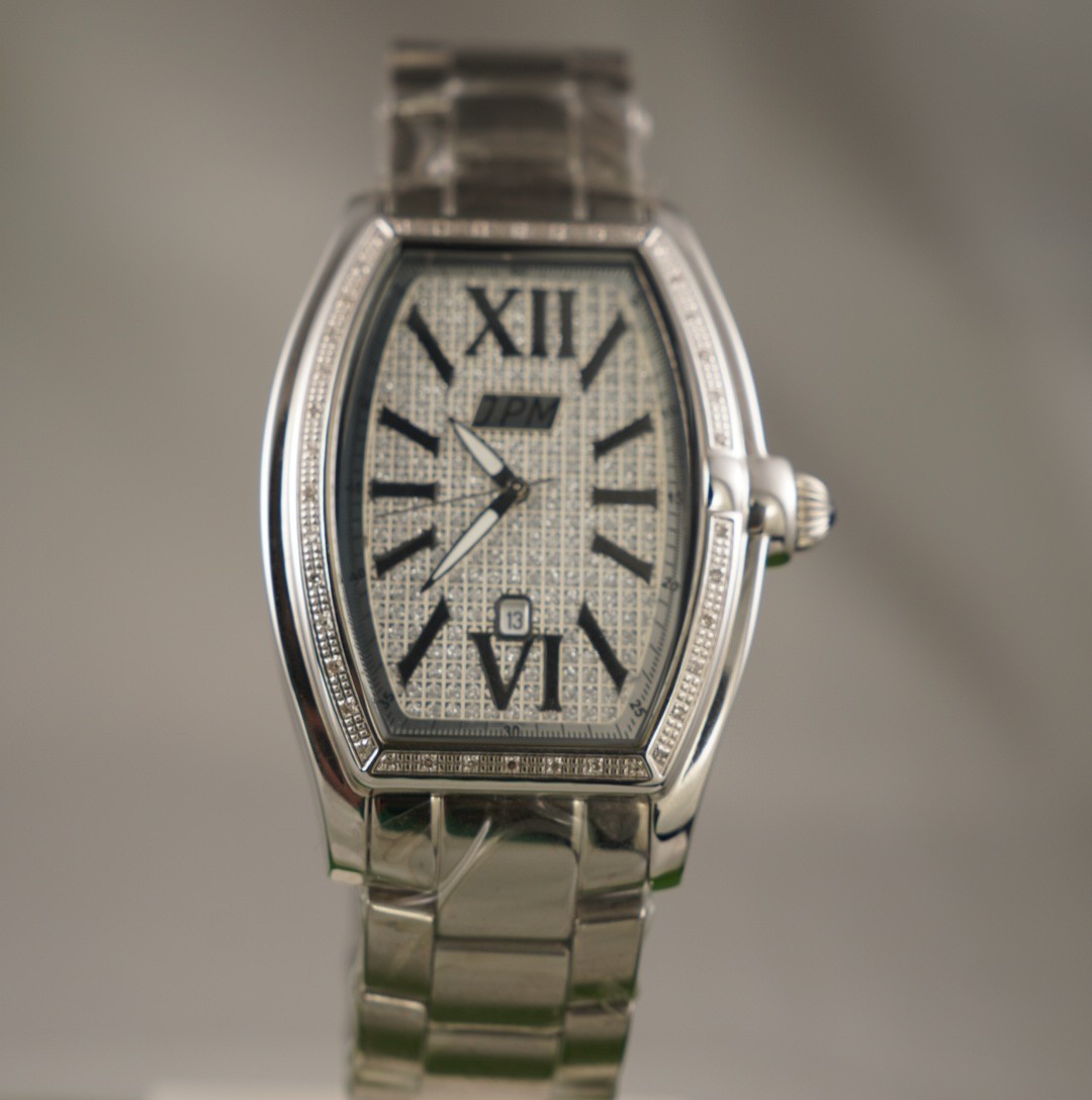 JPM Tonneau Men’s Diamond Set Stainless Steel Archive Watch