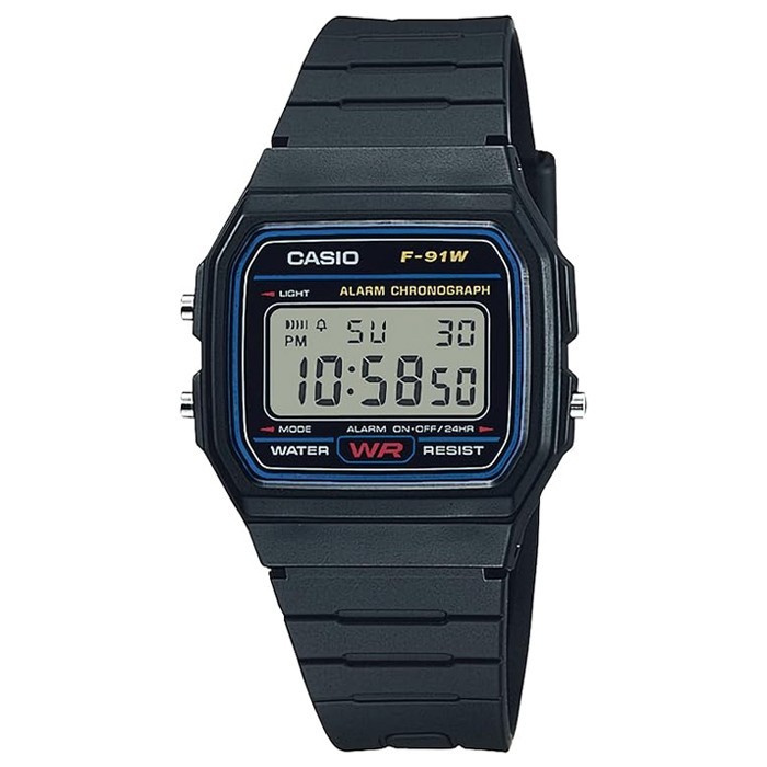 Casio F‑91W Digital Watch 1JH 2AJH 9AJH Japanese Edition Resin Band Alarm Water