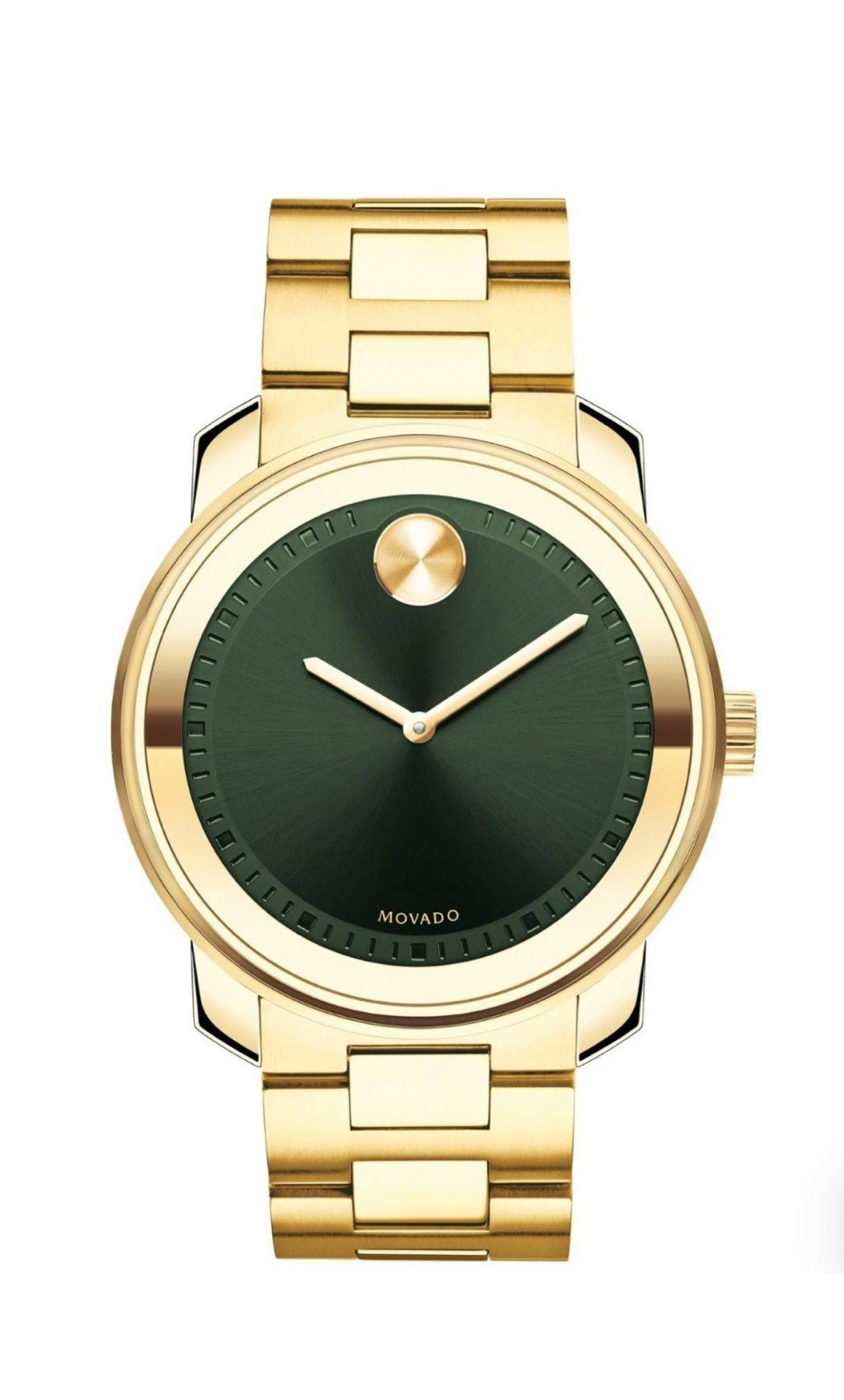 Brand New Movado Bold Men’s Yellow Gold Green Dial 42mm Watch 3600582