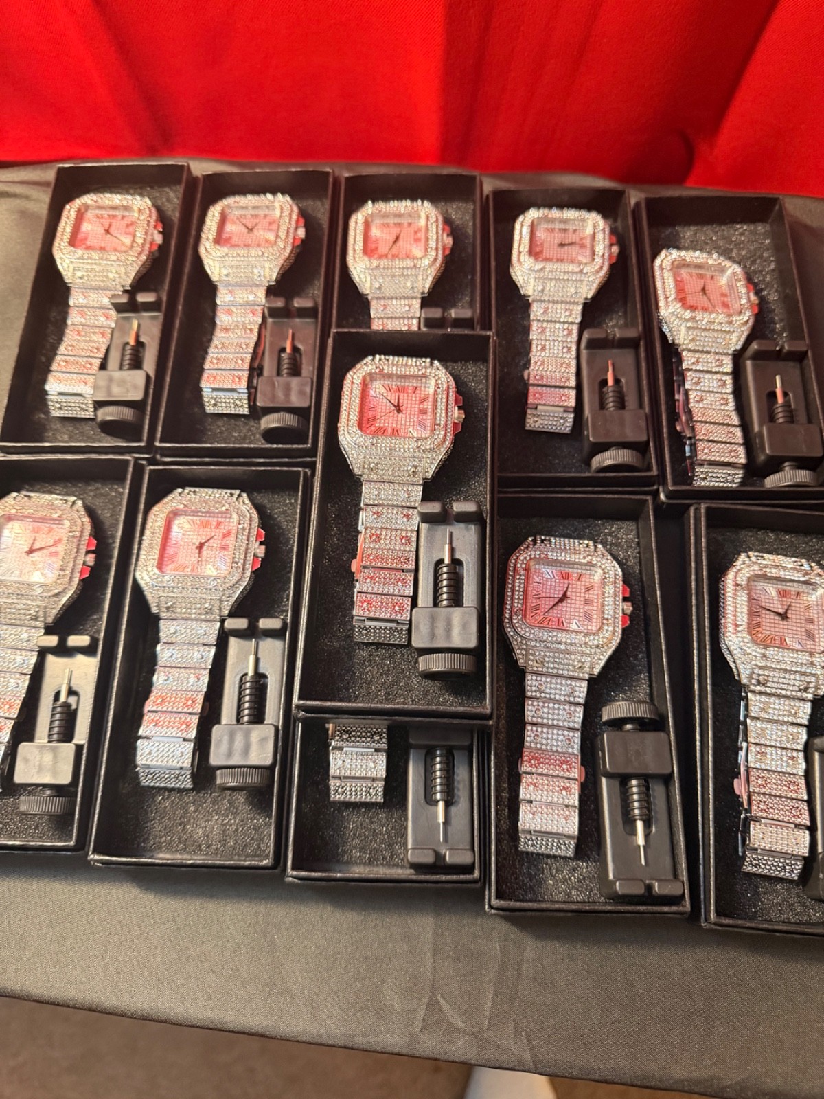 Men’s lab created gemstone watch