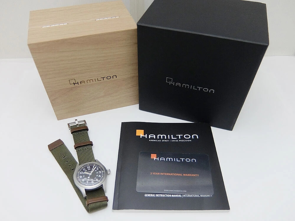 Hamilton Khaki Field Mechanical SS Black Dial Military BOX & Warranty Included