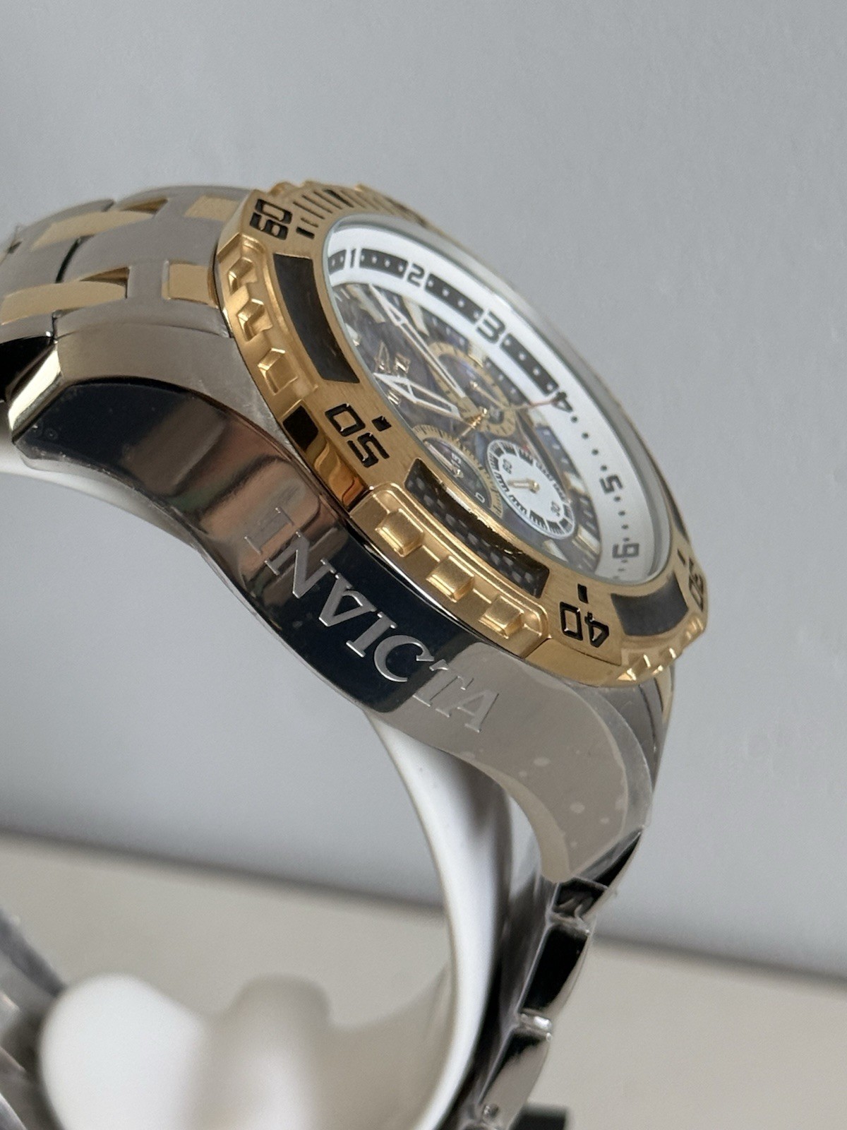 Invicta Pro Diver SCUBA 51mm Men’s Watch W/ Abalone Dial Steel Gold 25093