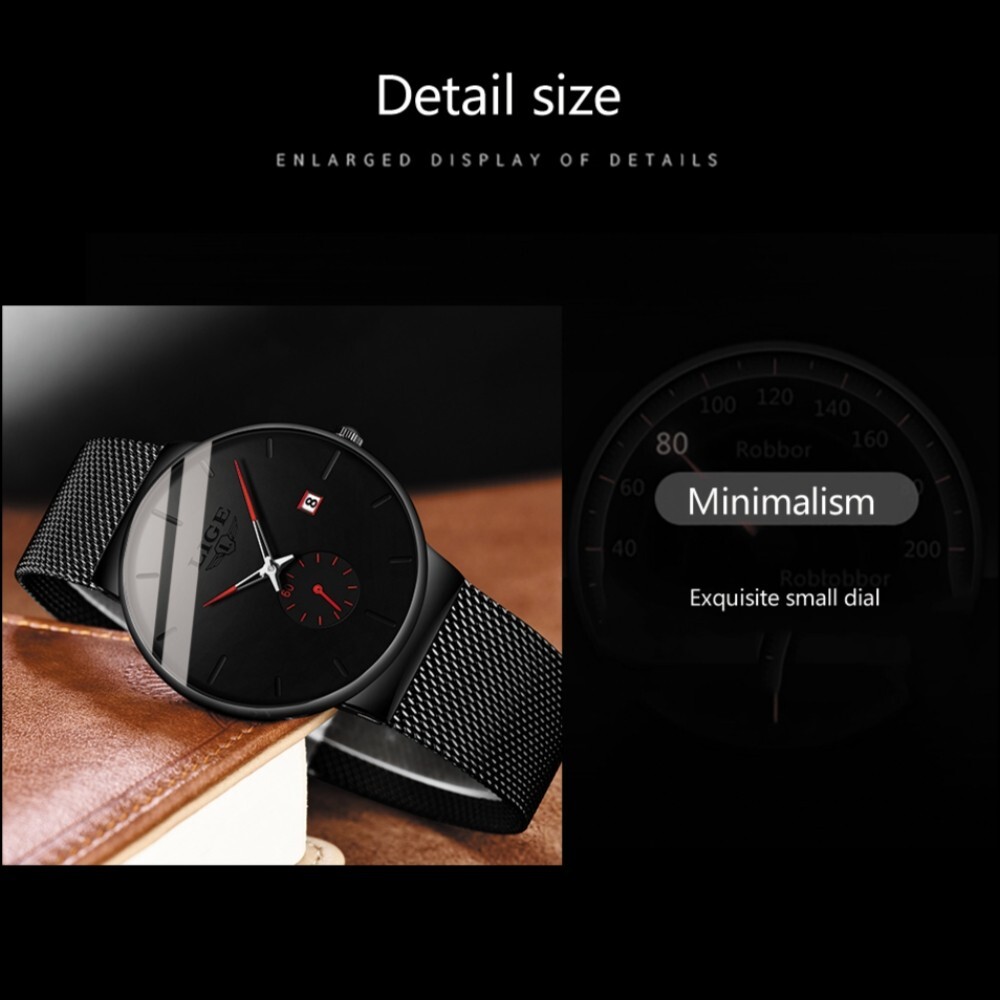 Ultra-thin Men Watch Quartz Date Analog 3ATM Waterproof Man Daily Wristwatch HOT