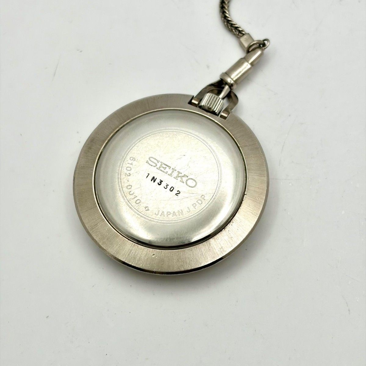 Citizen Homer Date Mechanical Hand Wind Pocket Watch Silver White Dial 43mm