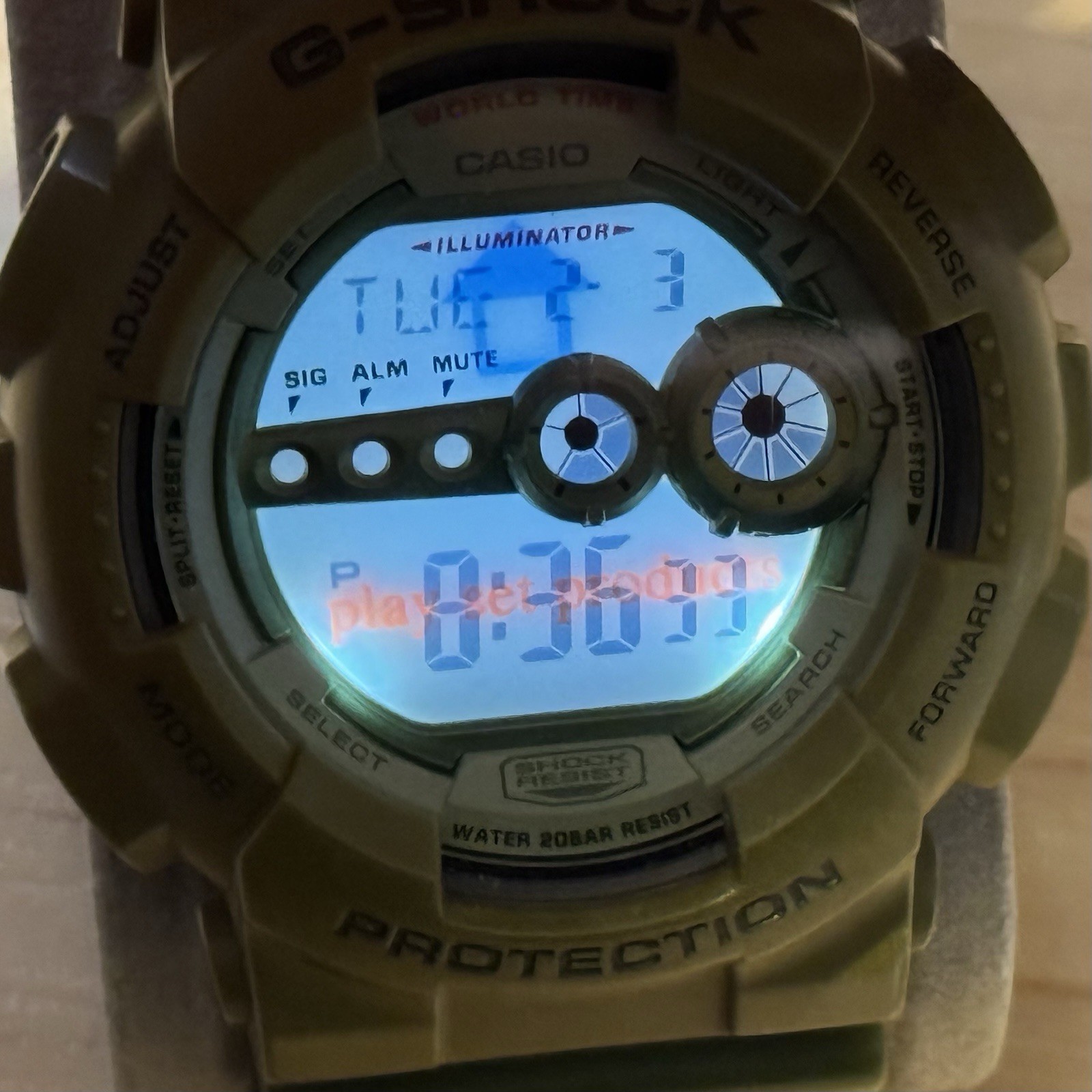 Casio G-Shock GD-100PS-3JS Playset Collab w/ G-Man Figure Digital Watch GD 100