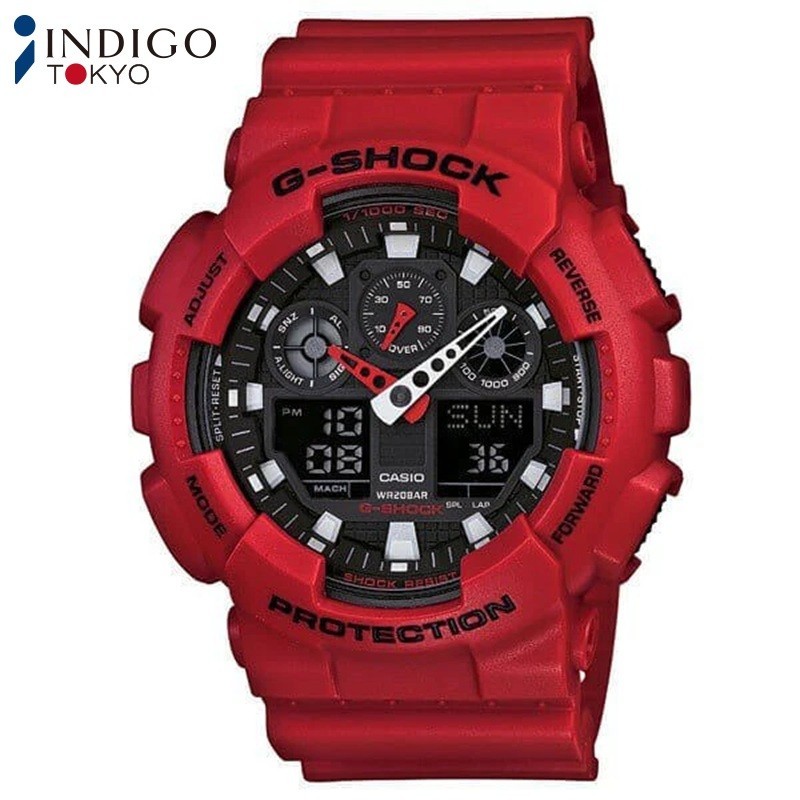 Casio G-Shock GA100B4AJF Quartz Black x Red 51.2mm Watch