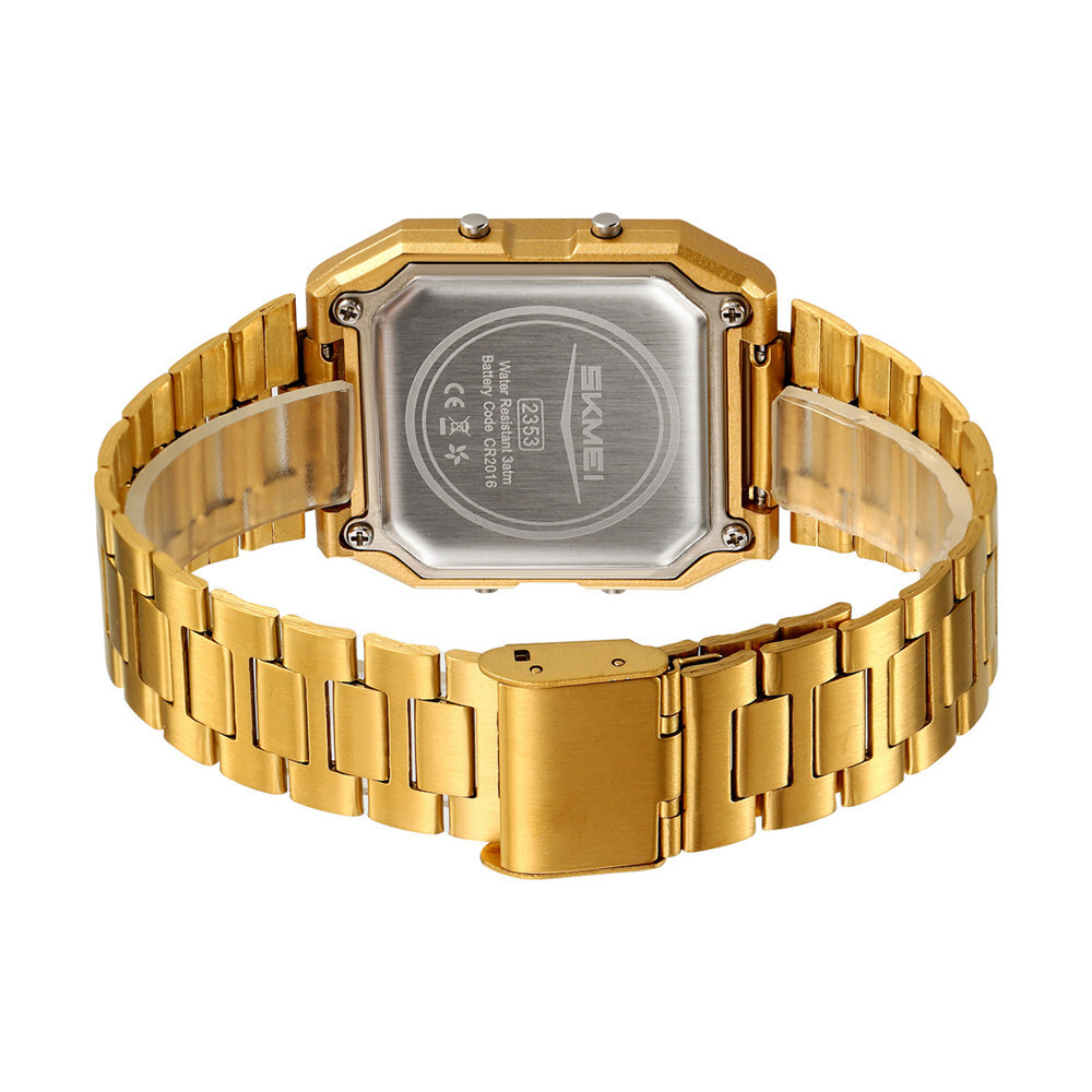 SKMEI Men Digital Watch LED Light Watch Fashion Square Steel Watches Male Gifts