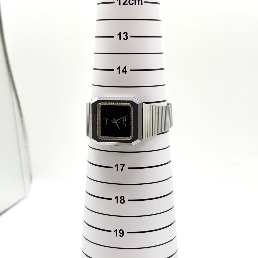 Rado DiaStar 104.0118.3 Quartz Black Dial Vintage Mens Watch Japan